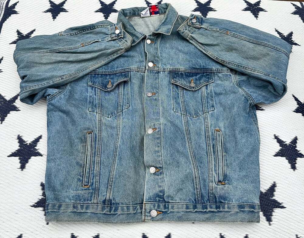 Vintage Ford Racing Embroidered Denim Trucker Jacket Made in USA